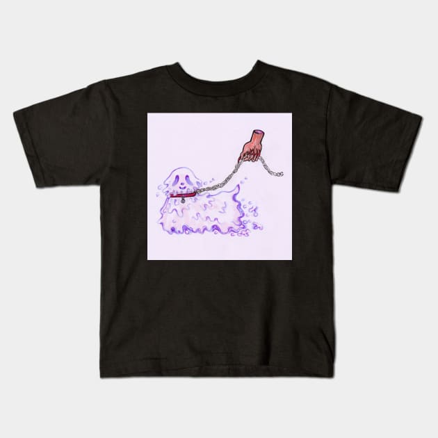 Little Ghost Dog Kids T-Shirt by sadnettles
